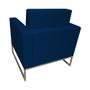 Imagem de Poltrona Decorativa Leticia Slim Suede Azul Marinho Base Metálica Ms Decor