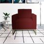 Imagem de Poltrona Decorativa Leticia Slim Suede Marsala Base Metálica Mz Decor