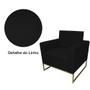 Imagem de Poltrona Decorativa Leticia Slim Suede Preto Base Metálica Mz Decor