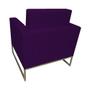 Imagem de Poltrona Decorativa Letícia Slim Suede Roxo Base Metálica Vallisa Decor