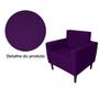 Imagem de Poltrona Decorativa Leticia Slim Suede Roxo Pés Madeira Mz Decor