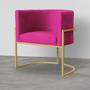 Imagem de Poltrona  Decorativa Luana belo tok Base Dourada - Veludo Pink