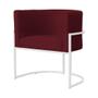 Imagem de Poltrona Decorativa Luana Suede Marsala Base Branca Mz Decor