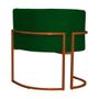 Imagem de Poltrona Decorativa Luana Suede Verde Base Metálica Cobre - Belliv Decor