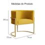 Imagem de Poltrona Decorativa Luana Veludo Amarelo Base Dourada Mz Decor