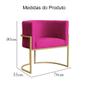 Imagem de Poltrona Decorativa Luana Veludo Rosa Pink Base Dourada Mz Decor