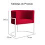 Imagem de Poltrona Decorativa Luana Veludo Vermelho Base Branca Mz Decor