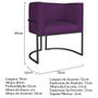 Imagem de Poltrona Decorativa Luna Base de Ferro Preto Suede Roxo