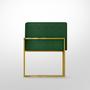 Imagem de Poltrona Decorativa Luna Suede Verde - Base de Ferro Dourado