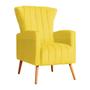 Imagem de Poltrona Decorativa Melinda Suede Amarelo Pés Madeira Mz Decor