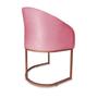 Imagem de Poltrona Decorativa Mia Base Industrial Cobre Suede Rosa - Belliv Decor