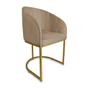 Imagem de Poltrona Decorativa Mia Base Industrial Dourada Suede Cappuccino - Belliv Decor