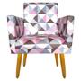 Imagem de Poltrona Decorativa Nina para Escritório Rodapé Triangulo Rosa