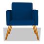 Imagem de Poltrona Decorativa Nina Pés Palito Sala de Estar Recepção Quarto Suede Azul Marinho - DAMAFFÊ MÓVEIS