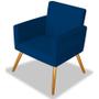 Imagem de Poltrona Decorativa Nina Pés Palito Sala de Estar Recepção Quarto Suede Azul Marinho - DAMAFFÊ MÓVEIS