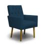 Imagem de Poltrona Decorativa Nina Retro Suede Azul Marinho - MeularDecor