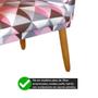 Imagem de Poltrona Decorativa Nina Suede Triangulo Rosa com Rodapé