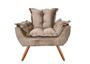 Imagem de Poltrona Decorativa Opala Área Gourmet Suede Capuccino - Kimi Design