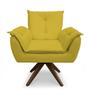 Imagem de Poltrona Decorativa Opala Base Giratória Suede Amarelo - Casa & Estofados