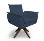 Imagem de Poltrona Decorativa Opala Base Giratória Suede Azul Marinho - MeularDecor