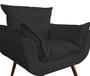 Imagem de Poltrona Decorativa Opala Couro Preto Pés Madeira Ms Decor