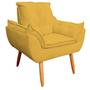 Imagem de Poltrona Decorativa Opala Sala de Estar Tecido Suede Amarelo Kimi Decor