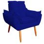 Imagem de Poltrona Decorativa Opala Sala de Estar Tecido Suede Azul Marinho Kimi Decor