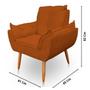 Imagem de Poltrona Decorativa Opala Sala de Estar Tecido Suede Terracota Horizonte Móveis