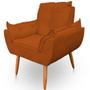Imagem de Poltrona Decorativa Opala Sala de Estar Tecido Suede Terracota Horizonte Móveis