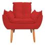 Imagem de Poltrona Decorativa Opala Sala de Estar Tecido Suede Vermelho Kimi Decor