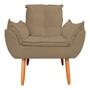 Imagem de Poltrona Decorativa Opala Sala de Estar Veludo Cappuccino Kimi Decor