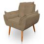 Imagem de Poltrona Decorativa Opala Sala de Estar Veludo Cappuccino Kimi Decor