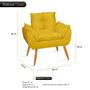 Imagem de Poltrona Decorativa Opala Suede Amarelo para Estética Manicure - Will Decor