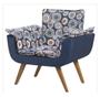 Imagem de Poltrona Decorativa Opala Suede Composê Estampado Azul - Dora Bela