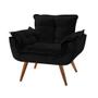 Imagem de Poltrona Decorativa Opala Suede Preto - Ma Belle Decor