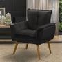 Imagem de Poltrona Decorativa Opala Suede Preto  Madelina Decor