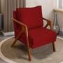 Imagem de Poltrona Decorativa Para Sala Cadeira Reforçada Shine Madeira Maciça Suede 