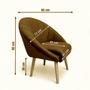 Imagem de Poltrona Decorativa Para Sala de Estar Quarto Recepção Pés Retrô Conforto e Estilo Tecido Veludo Terracota - Manu Móveis Decor