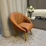 Imagem de Poltrona Decorativa Para Sala de Estar Quarto Recepção Pés Retrô Conforto e Estilo Tecido Veludo Terracota - Manu Móveis Decor