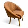 Imagem de Poltrona Decorativa Para Sala de Estar Quarto Recepção Pés Retrô Conforto e Estilo Tecido Veludo Terracota - Manu Móveis Decor