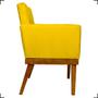 Imagem de Poltrona Decorativa Para Sala e Quarto Divine Com Base Reforçada De Madeira Suede Amarelo