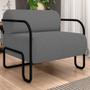 Imagem de Poltrona Decorativa para Sala Industrial Kit 2 Kira K04 Bouclê Cinza - Mpozenato
