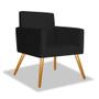 Imagem de Poltrona Decorativa Para Sala Nina Pés Palito Suede Preto VictoriaDecor