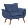Imagem de Poltrona Decorativa Para Sala Suede Azul