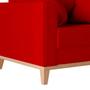 Imagem de Poltrona Decorativa Pes e Base em Madeira Beny Suede Vermelho