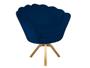 Imagem de Poltrona Decorativa Pétala Base Giratória Madeira Suede Azul Marinho Ms Decor