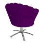 Imagem de Poltrona Decorativa Pétala Base Giratória Metal Suede Roxo Mz Decor