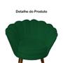 Imagem de Poltrona Decorativa Pétala Suede Verde Pés Madeira Mz Decor