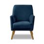 Imagem de Poltrona Decorativa Retrô Recepção Magali Lisa Veludo Azul Marinho LANSOFBR