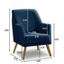 Imagem de Poltrona Decorativa Retrô Recepção Magali Lisa Veludo Azul Marinho LANSOFBR